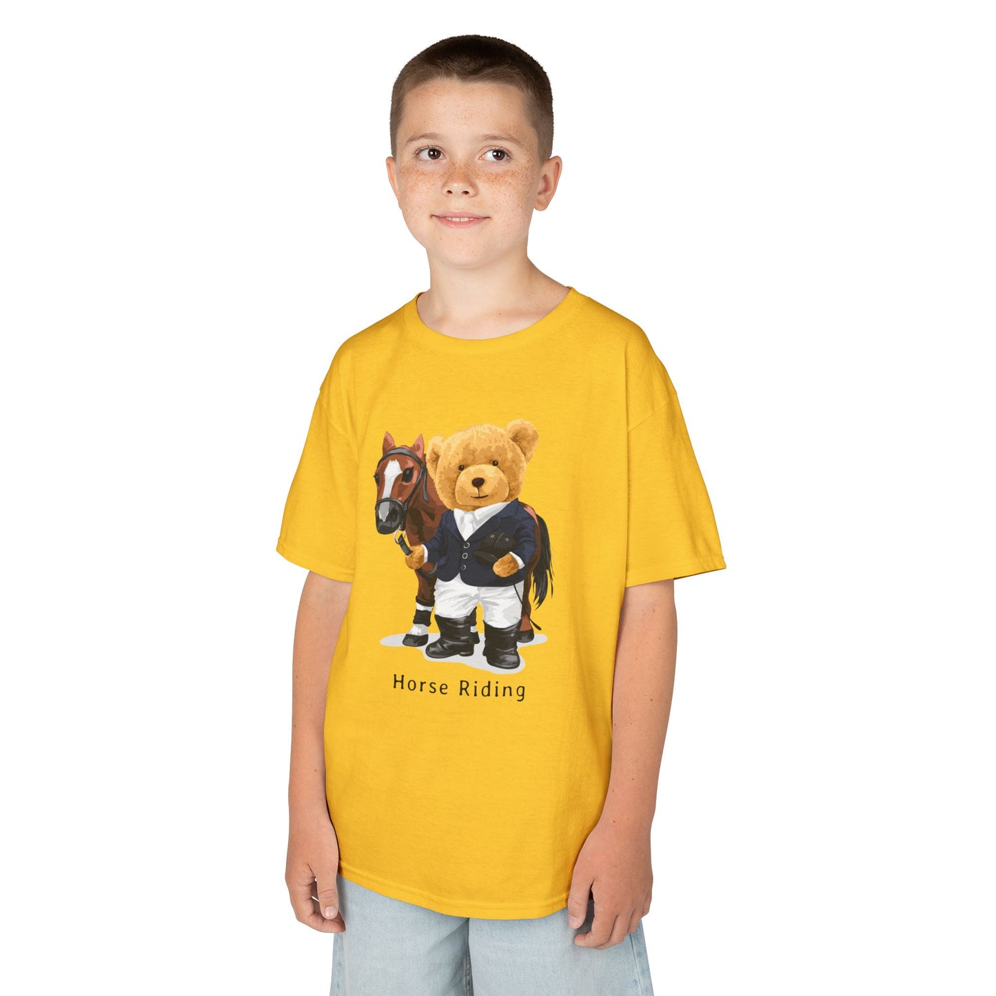 Kids Horse Riding Tee - Fun, Comfortable Cotton Shirt for Equestrian Lovers, Ideal for Birthdays, Gifts, Everyday Wear, Kids Apparel Daisy