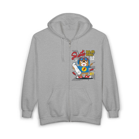 Retro Cartoon Skateboarding Hoodie, Unisex Cool Sweatshirt, Vintage Design, Gift for Skaters, Casual Wear, Fun Streetwear, Street Style