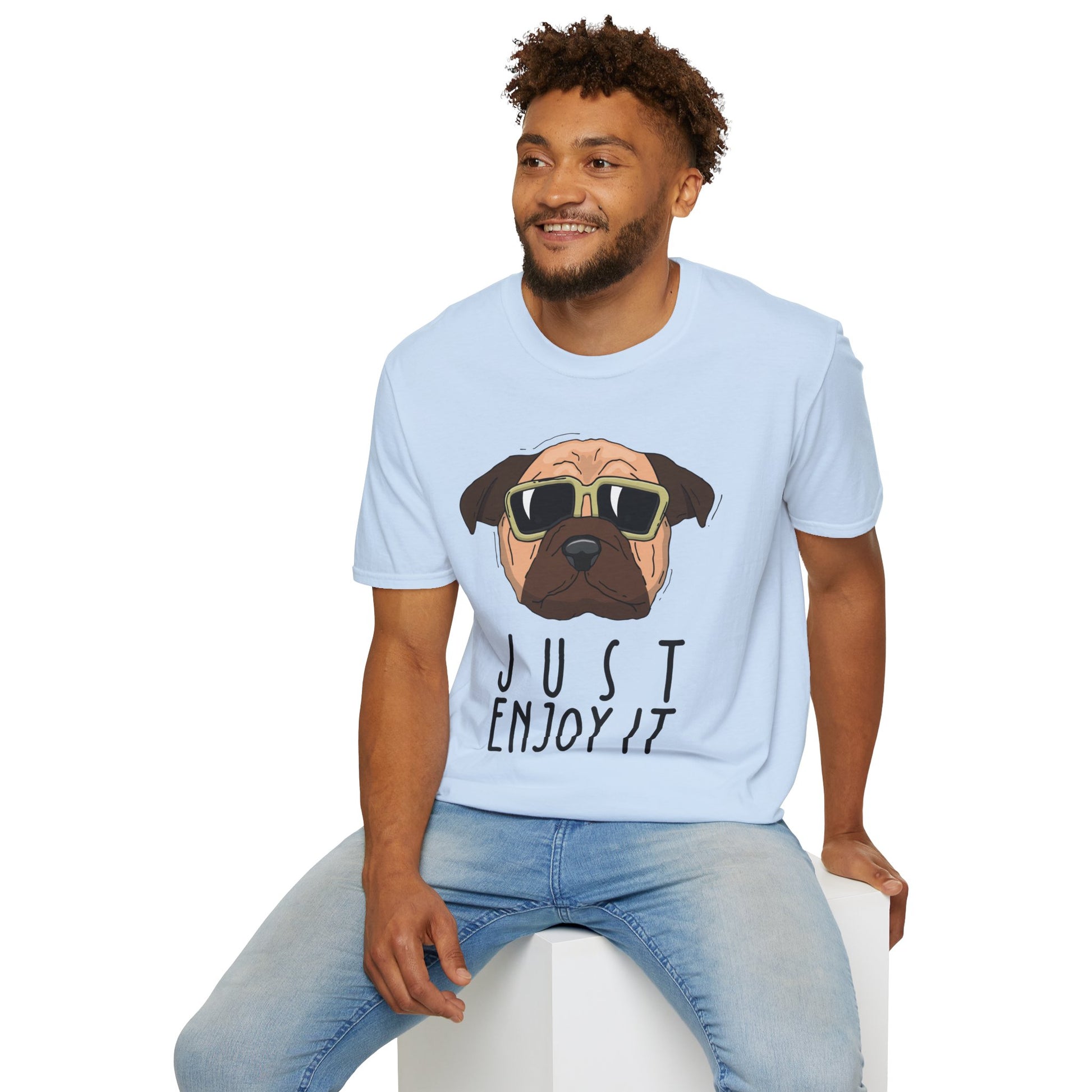 Cool Dog T-Shirt: Just Enjoy It, Funny Pet Lover Gift, Casual Everyday Wear, Unisex Graphic Tee, Gift for Dog Owners