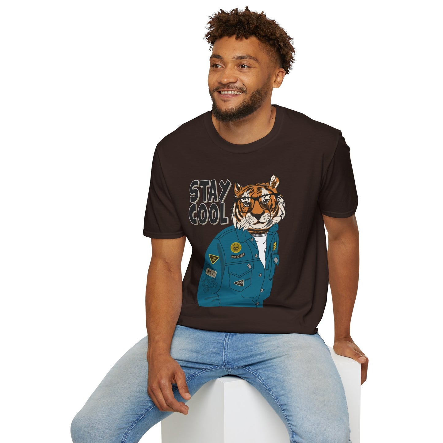 Cool Tiger Graphic T-Shirt | Stay Cool Tee, Unisex Sizes, Casual Wear, Gift for Animal Lovers, Everyday Style