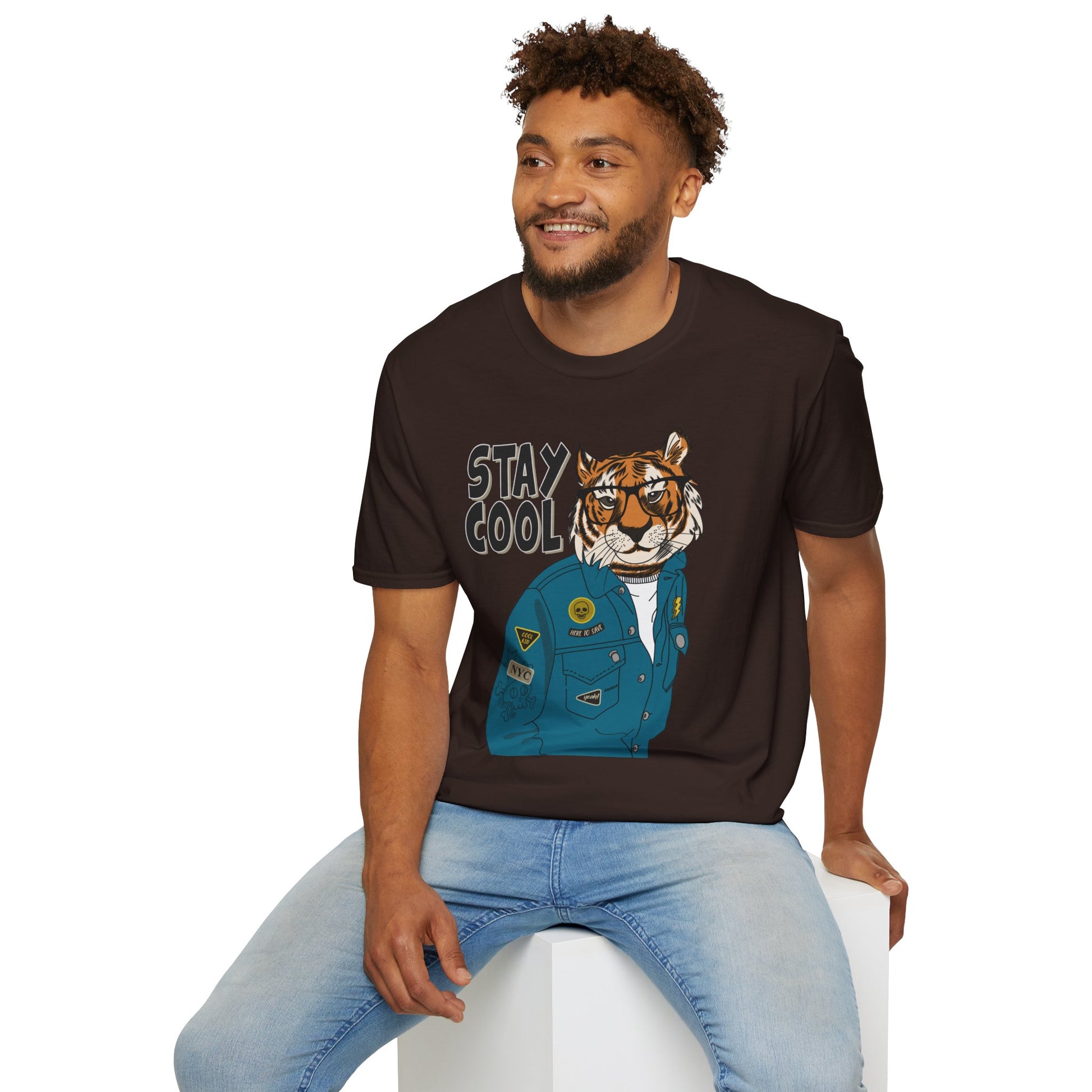 Cool Tiger Graphic T-Shirt | Stay Cool Tee, Unisex Sizes, Casual Wear, Gift for Animal Lovers, Everyday Style