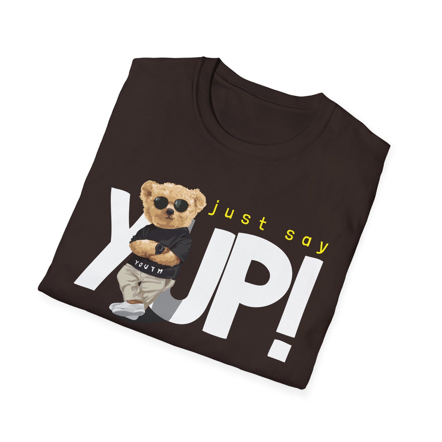 Unisex Casual Graphic Tee - Just Say YUP! Trendy T-Shirt for Everyday Wear, Gift for Friends, Fun Summer Fashion, Pop Culture Style