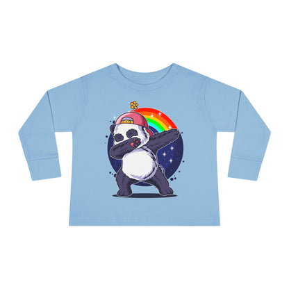 Adorable Panda Long Sleeve Tee for Toddlers - Cute, Funny, Stylish, Comfortable, Perfect for Playtime or Gifts Light Blue