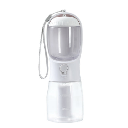 Dog Water Cup Drinking Food Garbage Bag Three-in-one Portable Small Multi-functional Pet Cups Pets Supplies 300ml Garbage Bag Milky White