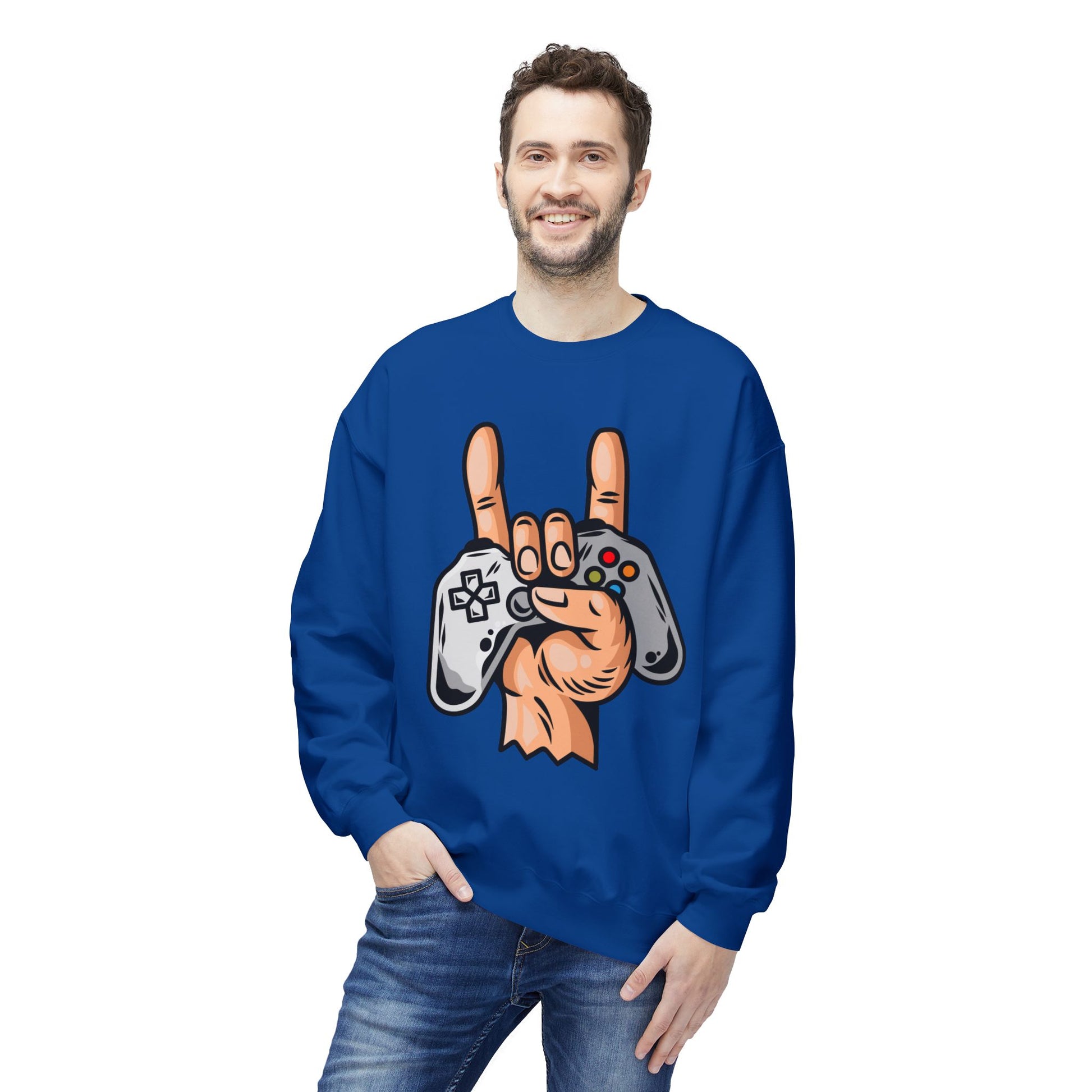 Gamer Fleece Crewneck Sweatshirt, Unisex Sweatshirt for Gamers, Gaming Apparel, Perfect Gift for Birthdays, Geek Culture, Casual Wear