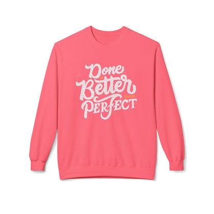 Motivational Fleece Sweatshirt: Cozy Crewneck, Perfect for Self-Care Days, Gift for Friends, Inspirational Quotes, Peer Encouragement Pink Lemonade