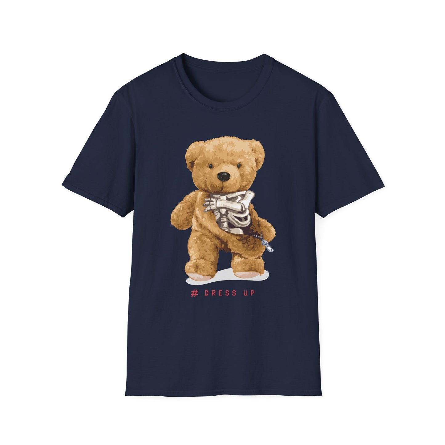 Cute Bear Graphic T-Shirt, Casual Cotton Tee, Fun Birthday Gift, Everyday Wear, Unique Animal Tee, Teddy Bear Shirt Navy