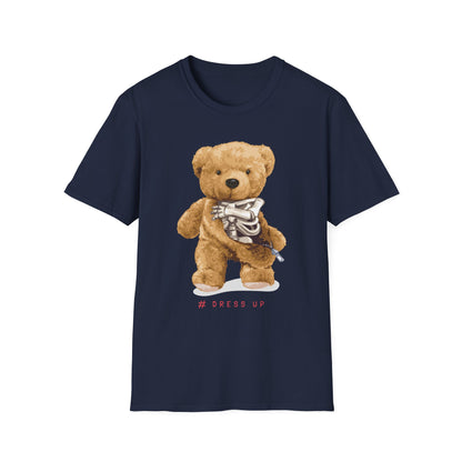 Cute Bear Graphic T-Shirt, Casual Cotton Tee, Fun Birthday Gift, Everyday Wear, Unique Animal Tee, Teddy Bear Shirt Navy