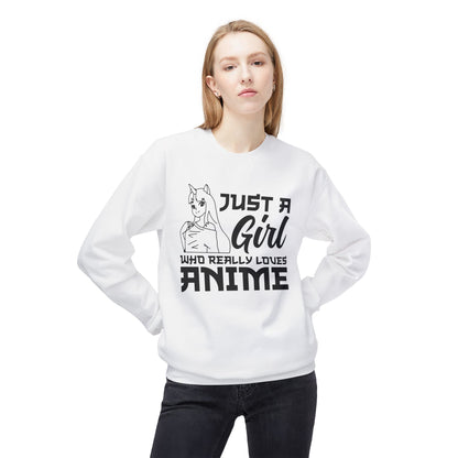 Anime Lover Crewneck Sweatshirt - Just a Girl Who Really Loves Anime, Unisex Casual Apparel, Anime Gift, Cozy Fashion, Fleece Sweater