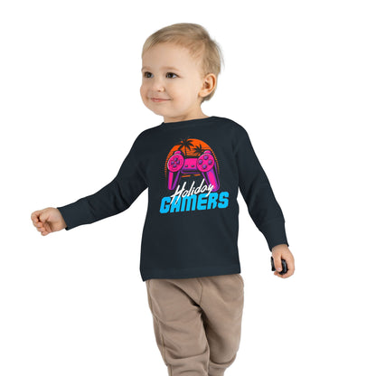 Holiday Gamers Toddler Long Sleeve Tee, Kids Gaming Shirt, Playful Toddler Apparel, Gift for Gamers, Fun Children's Top