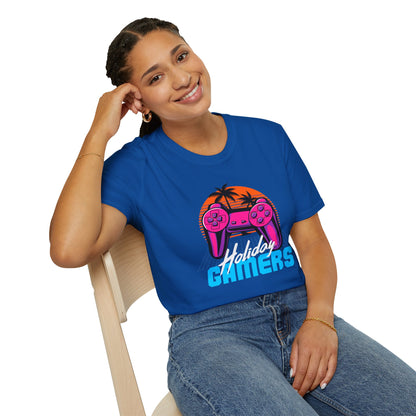 Retro Gamer T-Shirt, Gaming Gift, Unisex Softstyle Tee, Video Game Shirt, Holiday Gamers Apparel, Fun Casual Wear