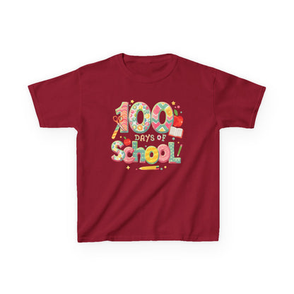 Kids School Celebration Tee - 100 Days of School, Class Shirt, Back to School Outfit, Fun Teacher Gift, Kids Education Apparel Cardinal Red