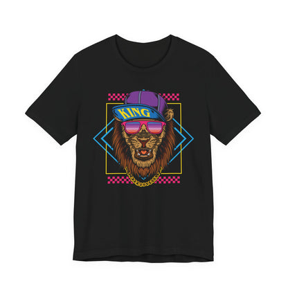 King Lion Graphic Tee, Funky T-Shirt, Hip Hop Style Shirt, Unisex Streetwear, Cool Gift for Him/Her, Casual Vibes, Summer Fashion
