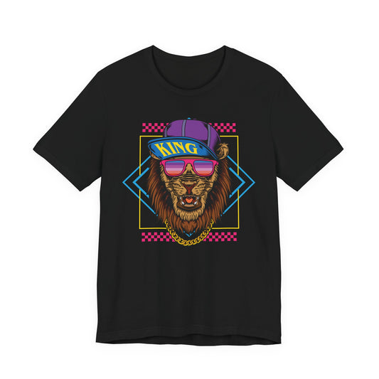 King Lion Graphic Tee, Funky T-Shirt, Hip Hop Style Shirt, Unisex Streetwear, Cool Gift for Him/Her, Casual Vibes, Summer Fashion