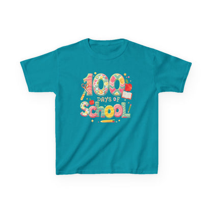 Kids School Celebration Tee - 100 Days of School, Class Shirt, Back to School Outfit, Fun Teacher Gift, Kids Education Apparel Tropical Blue