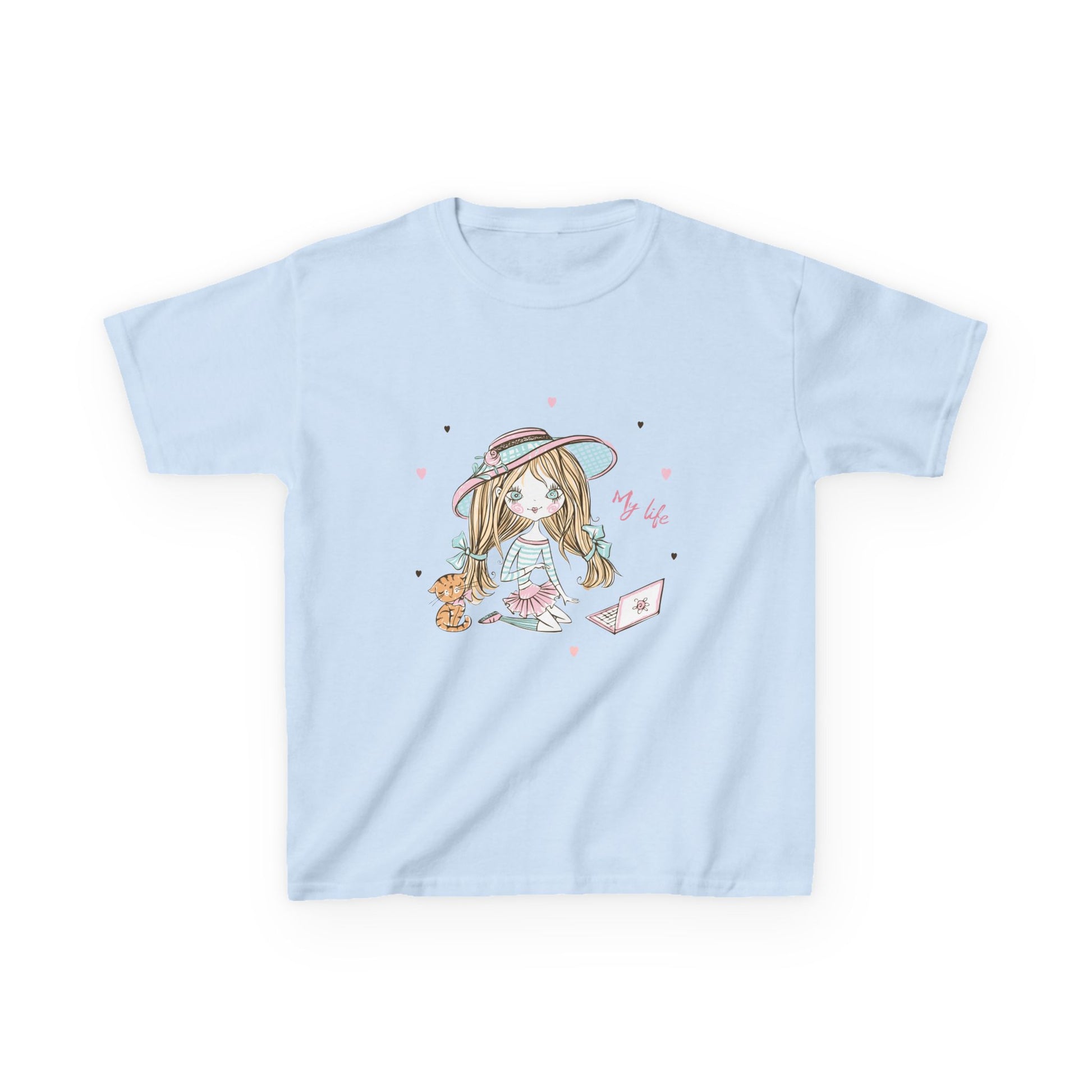 Whimsical Kids T-Shirt Featuring Cute Character, Fun Gift for Birthdays, Playdates, Holiday Wear, Everyday Adventure Light Blue