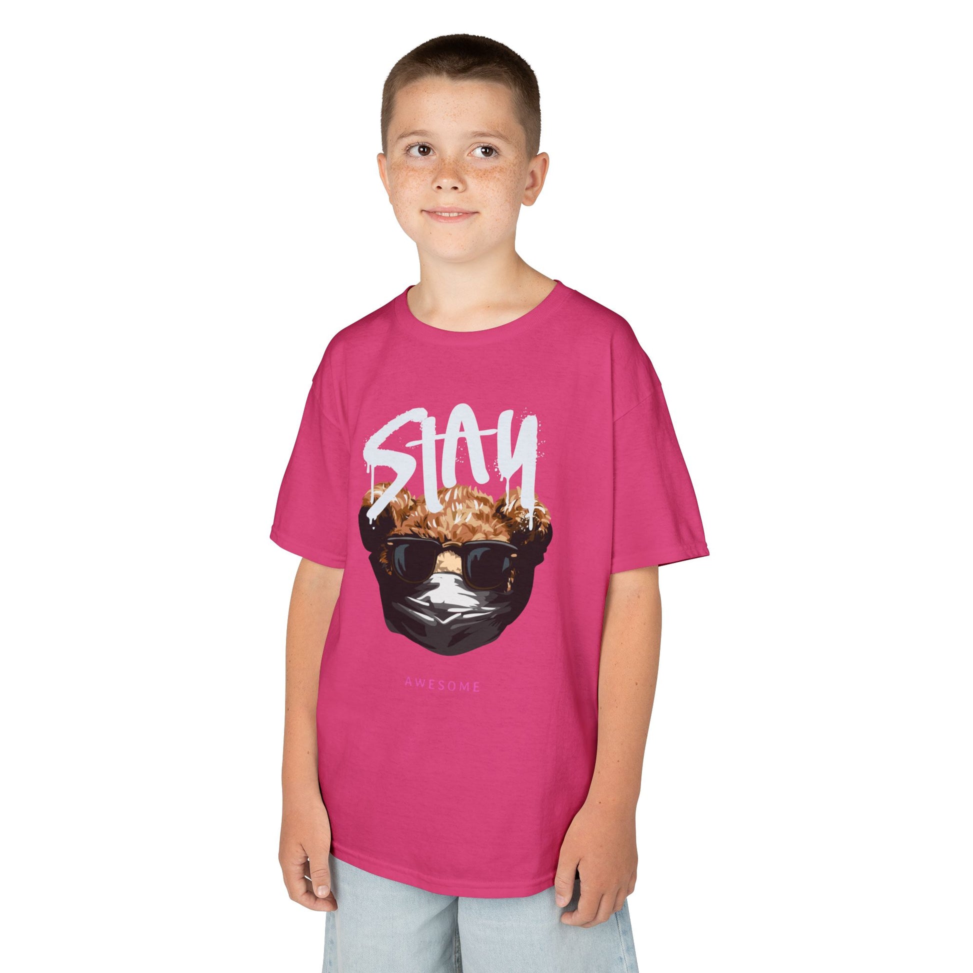 Kids Cool Graphic Tee - Stay Awesome Tee, Birthday Gift, Trendy Kids Apparel, Fun Graphic Top, Summer Style, Unique Gift for Kids