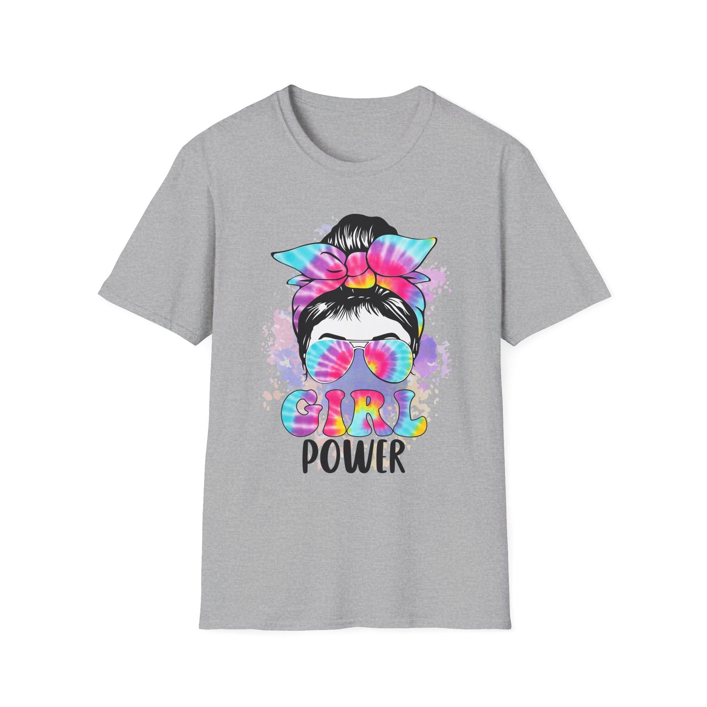 Colorful Girl Power T-Shirt | Cute Graphic Tee, Summer Fashion, Gift for Friends, Feminism Apparel, Casual Outfit Sport Grey
