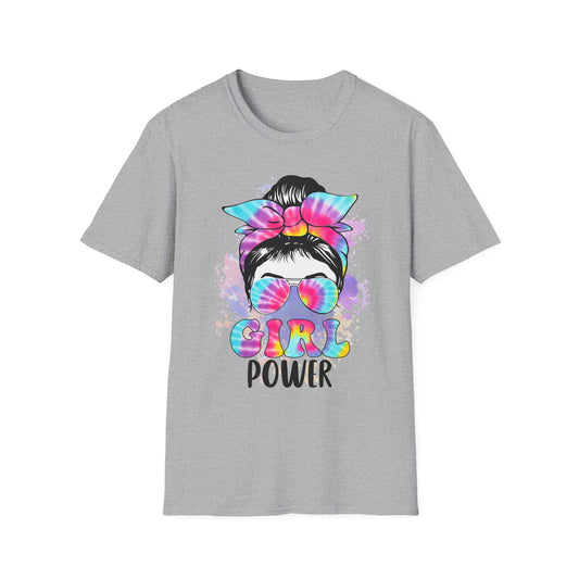 Colorful Girl Power T-Shirt | Cute Graphic Tee, Summer Fashion, Gift for Friends, Feminism Apparel, Casual Outfit Sport Grey
