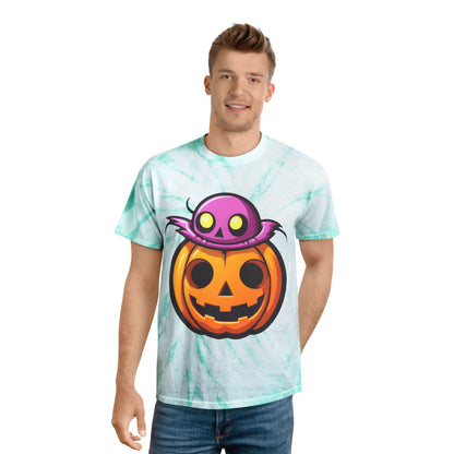 Pumpkin Halloween Tie-Dye Tee | Spooky Fun Shirt for Fall Celebrations, Costume Parties, Kids & Adults, Trendy Tie-Dye Fashion - Cozy Kawaii LLC