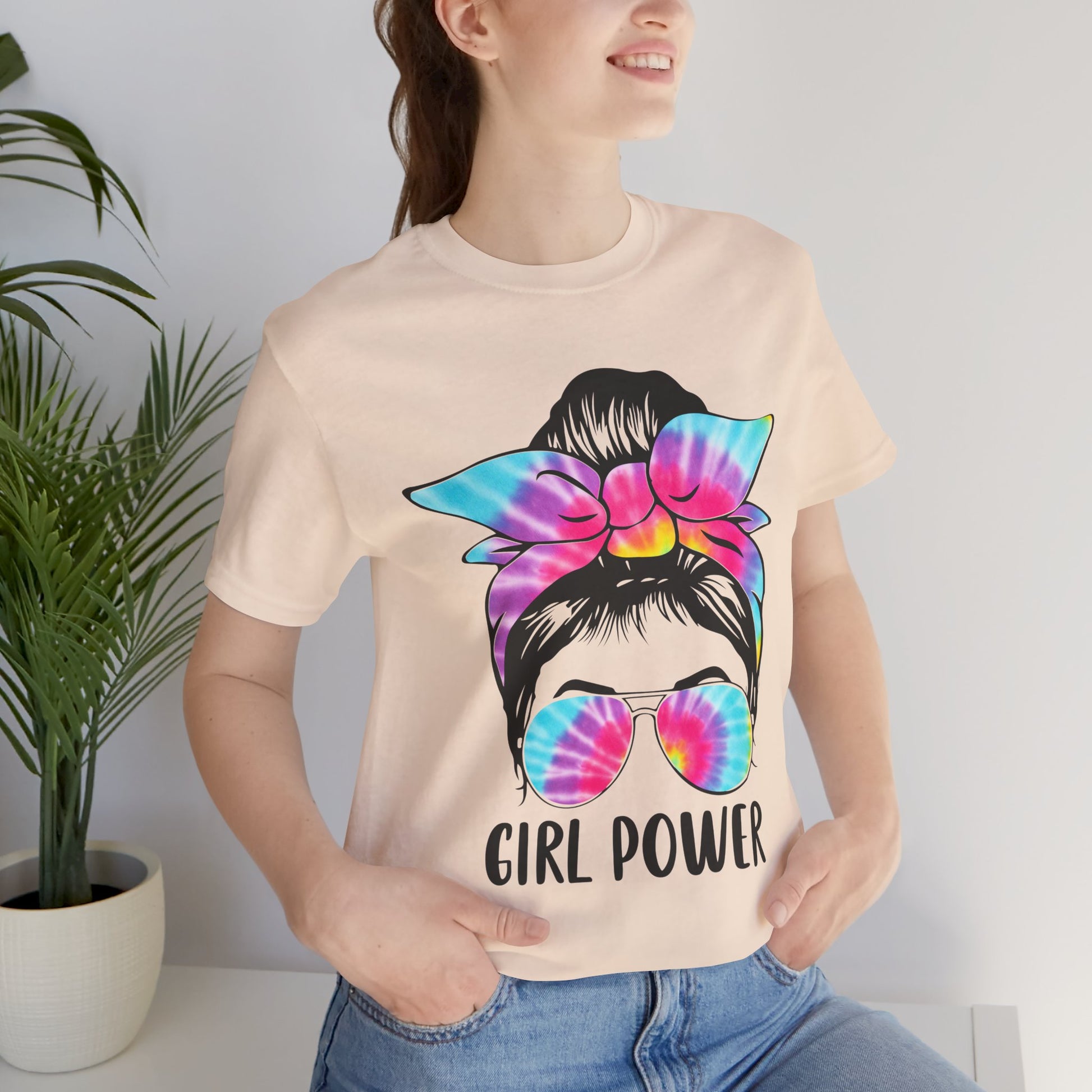 Girl Power Tie-Dye Tee, Unisex Short Sleeve Shirt, Feminist Apparel, Gift for Her, Casual Everyday Wear, Birthday Present