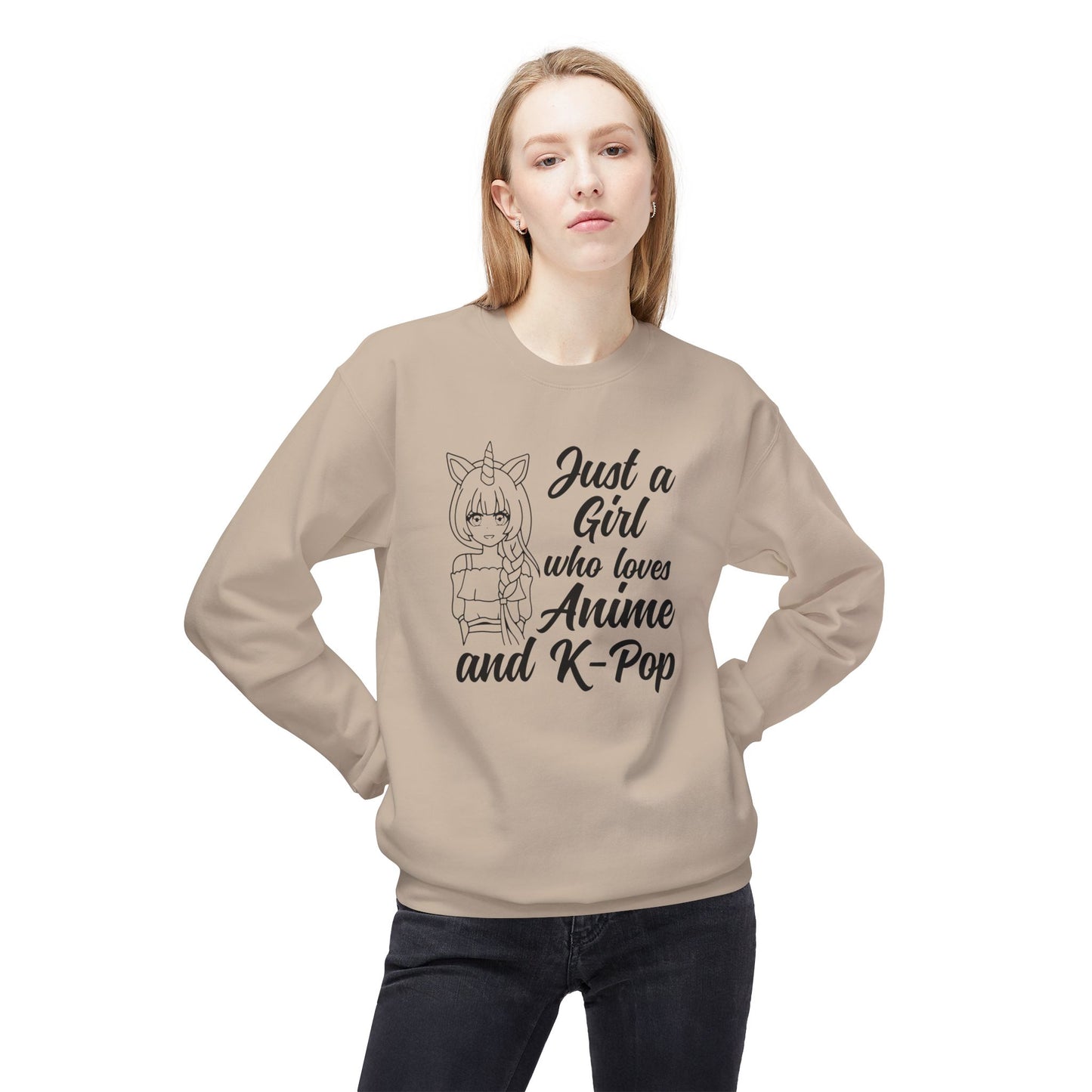 Anime & K-Pop Crewneck Sweatshirt, Cozy Gift for Fans, Cute Fashion for Anime Lovers, Perfect for Casual Outfits, Birthday & Holiday Gift