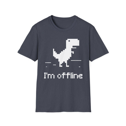 Retro Dinosaur Tee - I'm Offline T-Shirt | Perfect Gift for Gamers, Casual Wear, Retro Design, Birthday Surprise, Fun Gift Heather Navy