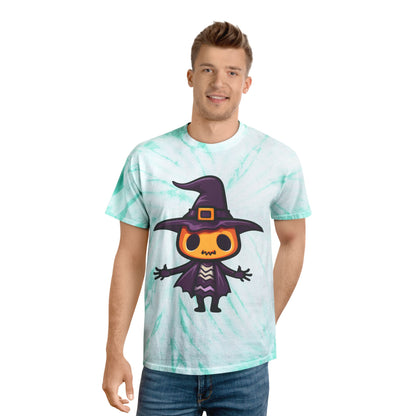 Whimsical Witch Tie-Dye Tee, Graphic Tee for Halloween, Cute Witch Shirt, Colorful Tie-Dye Top, Unique Gift for Spooky Season - Cozy Kawaii LLC