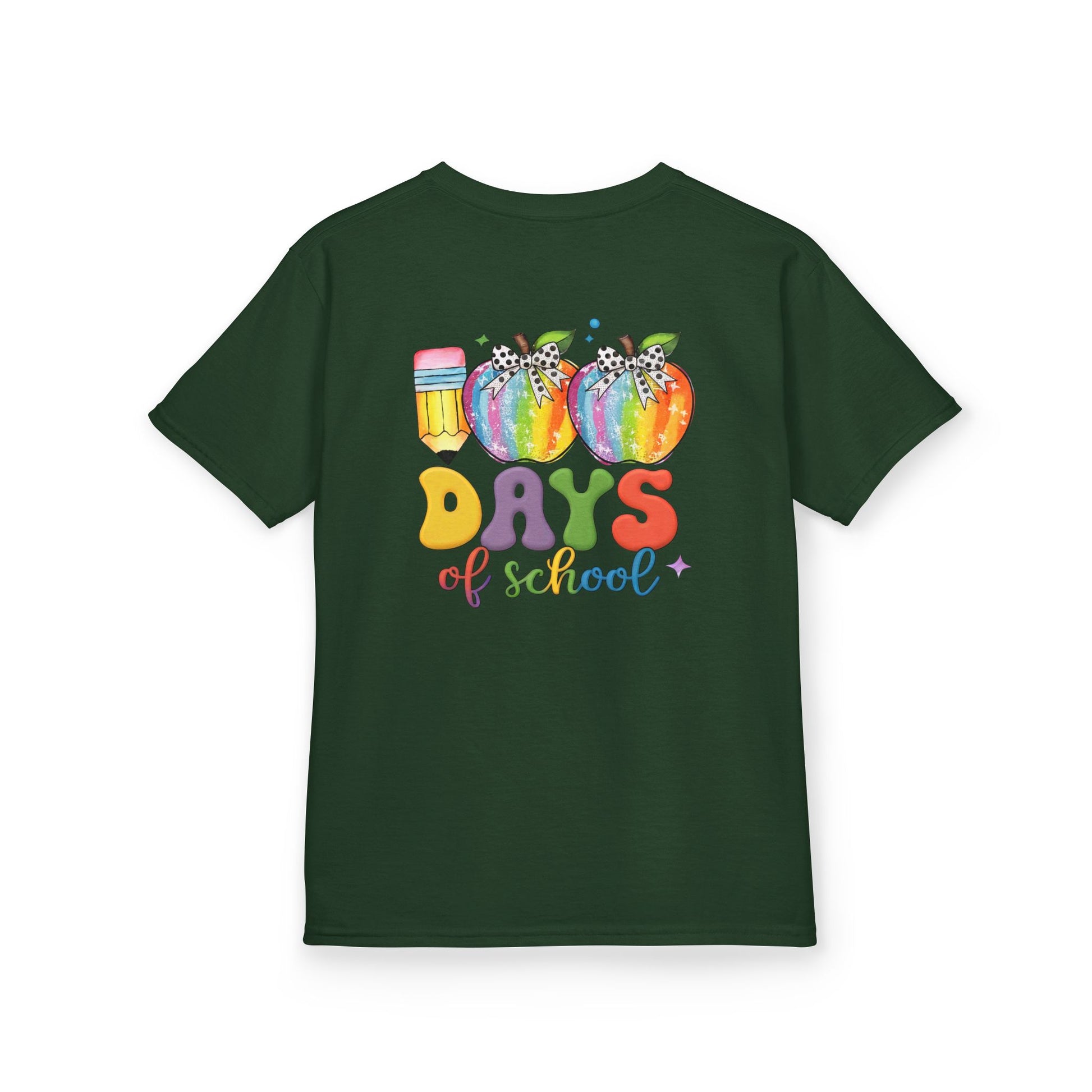 Colorful 100 Days of School Kids Tee, Fun T-Shirt, Back to School, Teacher Gift, Rainbow Design, Kid's Clothing