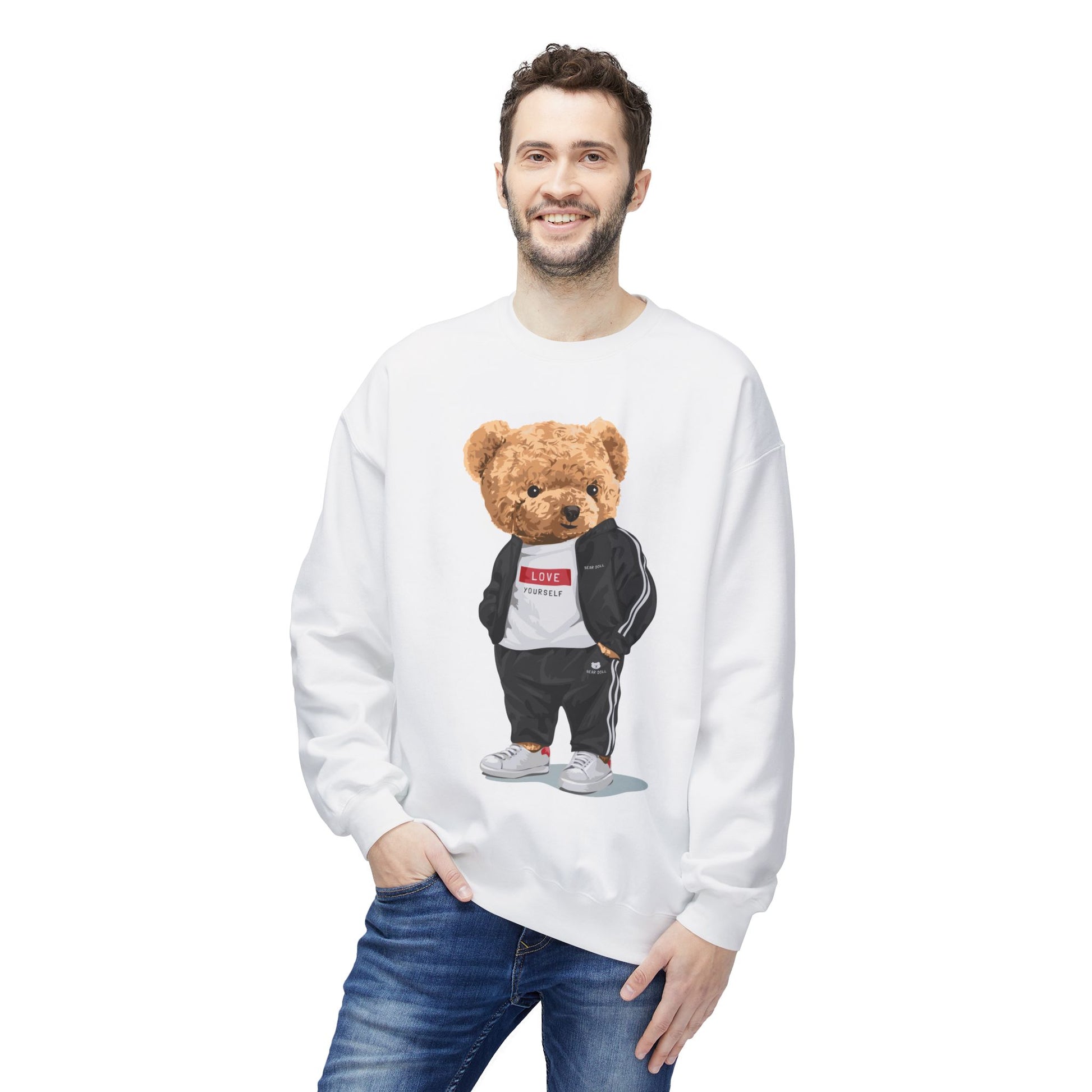 Teddy Bear Sweatshirt - Perfect for Teens, Gifts, Casual Wear, Winter Essentials, Cute Graphic Apparel