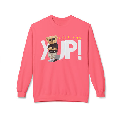 Cute Animal Graphic Fleece Sweatshirt, Cozy Crewneck for Animal Lovers, Perfect Gift for Birthdays, Holidays, Casual Wear Pink Lemonade