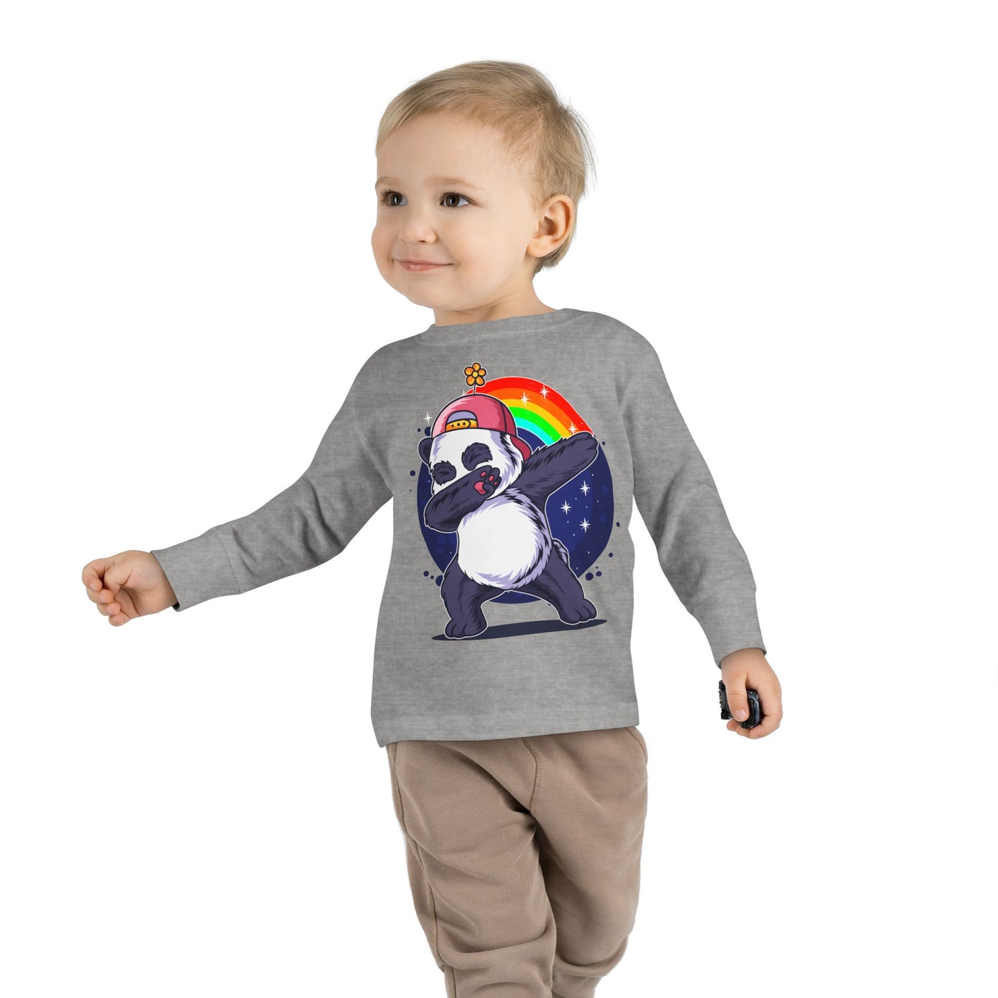 Adorable Panda Long Sleeve Tee for Toddlers - Cute, Funny, Stylish, Comfortable, Perfect for Playtime or Gifts