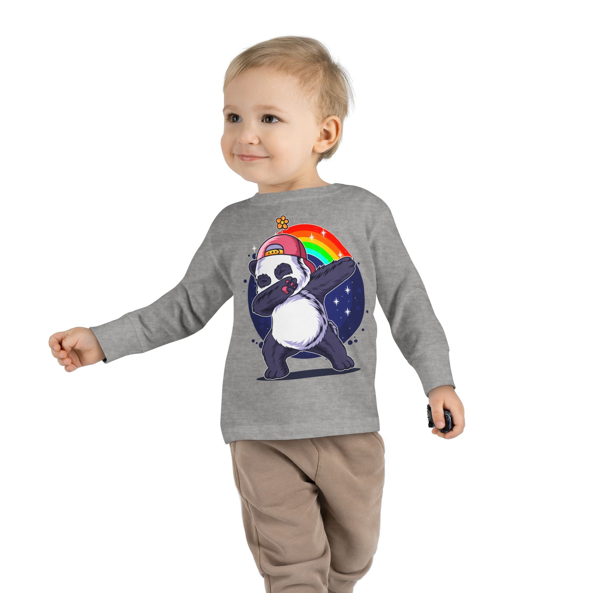 Adorable Panda Long Sleeve Tee for Toddlers - Cute, Funny, Stylish, Comfortable, Perfect for Playtime or Gifts