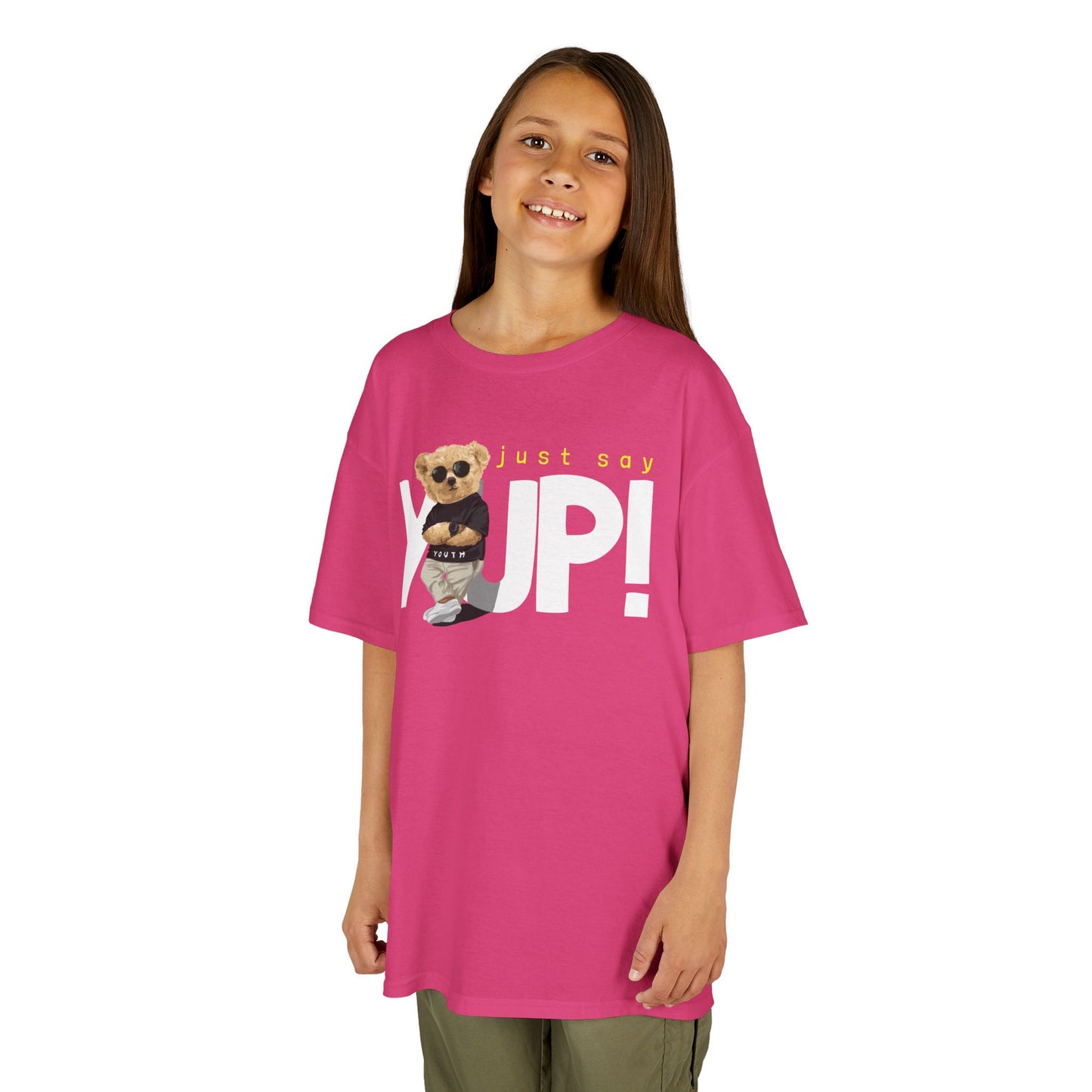 Kids Bear Graphic Tee, Just Say Yup! T-Shirt, Cute Children's Shirt, Perfect Gift for Kids, Fun Playwear, Birthday Gift