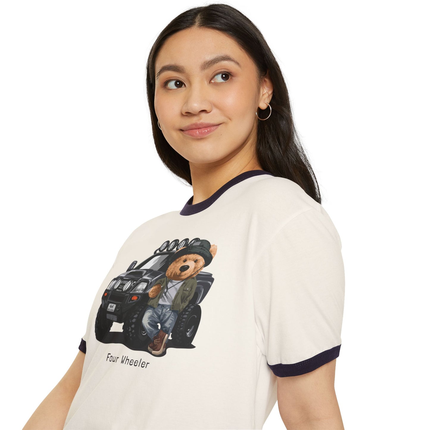 Adventure Bear Ringer T-Shirt | Casual Wear, Gifts for Kids & Teens, Outdoor Enthusiasts, Cute Graphic Tee, Birthday Present