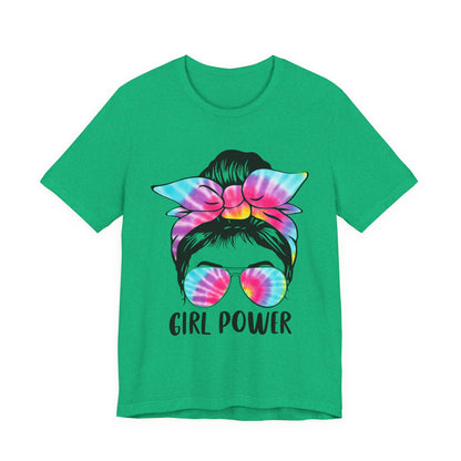 Girl Power Tie-Dye Tee, Unisex Short Sleeve Shirt, Feminist Apparel, Gift for Her, Casual Everyday Wear, Birthday Present Heather Kelly