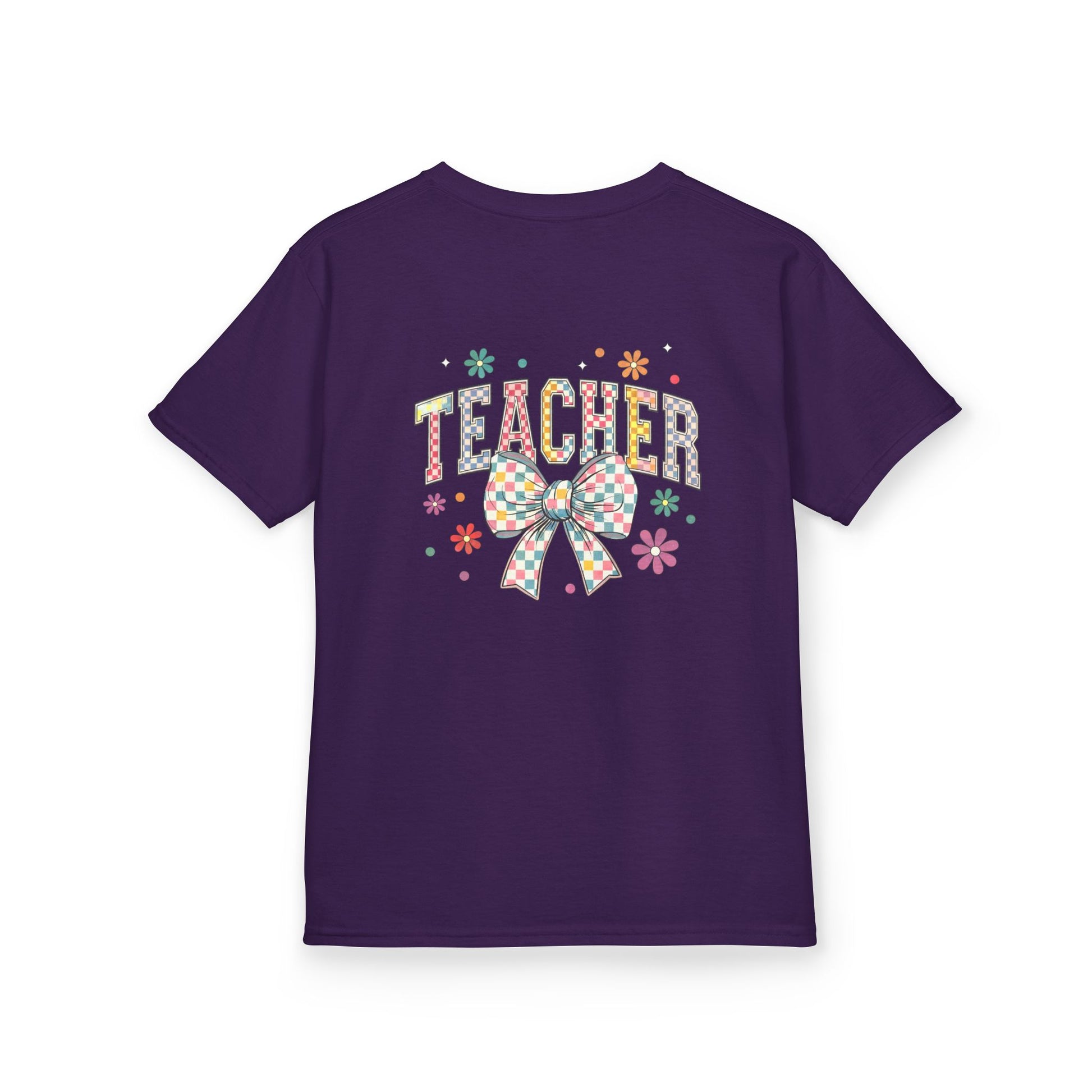 Teacher Kids Tee with Colorful Bow Design, Perfect for Back to School, Teacher Appreciation, Birthday Gift, Fun Classroom Wear
