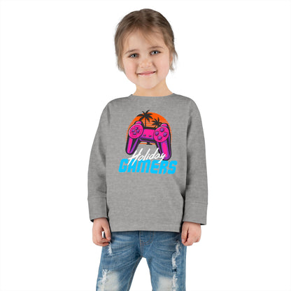Holiday Gamers Toddler Long Sleeve Tee, Kids Gaming Shirt, Playful Toddler Apparel, Gift for Gamers, Fun Children's Top