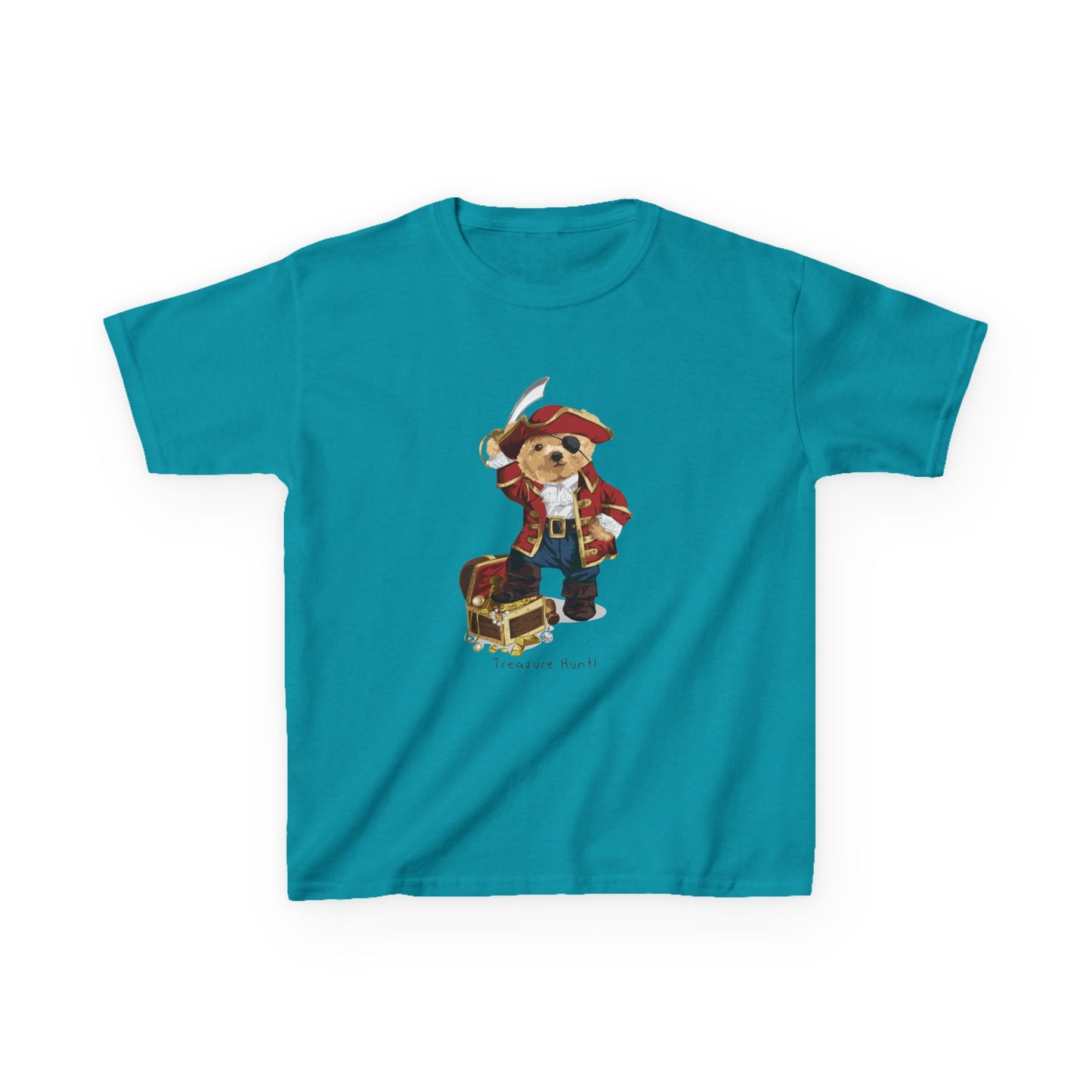 Pirate Dog Kids T-Shirt, Fun Birthday Gift, Summer Wear, Playtime Tee, Adventure Shirt, Kids Pirate Costume Tropical Blue