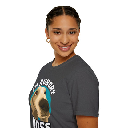 Hungry Boss Dog T-Shirt, Unisex Pet Lover Tee, Funny Animal Shirt, Gift for Dog Owners, Casual Style for Dog Lovers