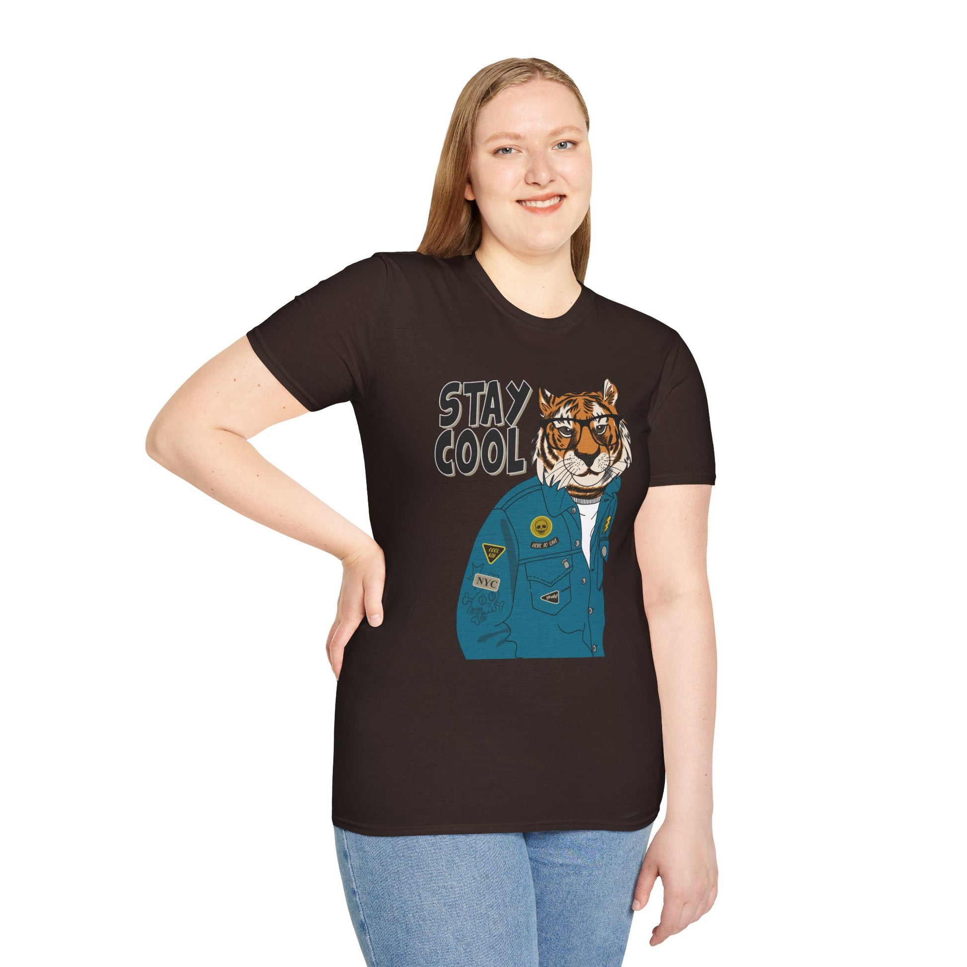 Cool Tiger Graphic T-Shirt | Stay Cool Tee, Unisex Sizes, Casual Wear, Gift for Animal Lovers, Everyday Style