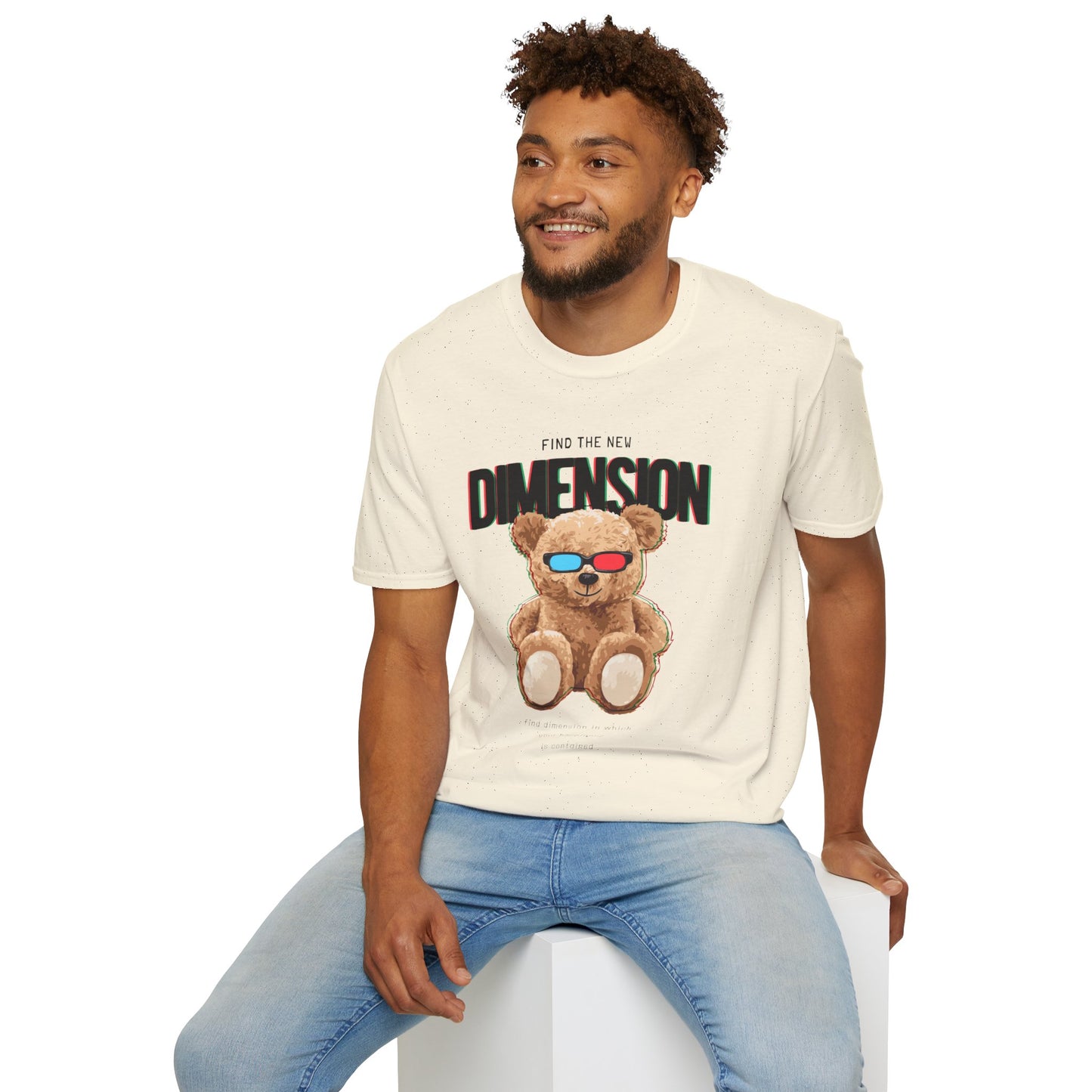 3D Teddy Bear Graphic Unisex Softstyle T-Shirt | Fun Casual Wear, Gift for Teens, Cute Outfit for Movie Night, Gift for Birthdays