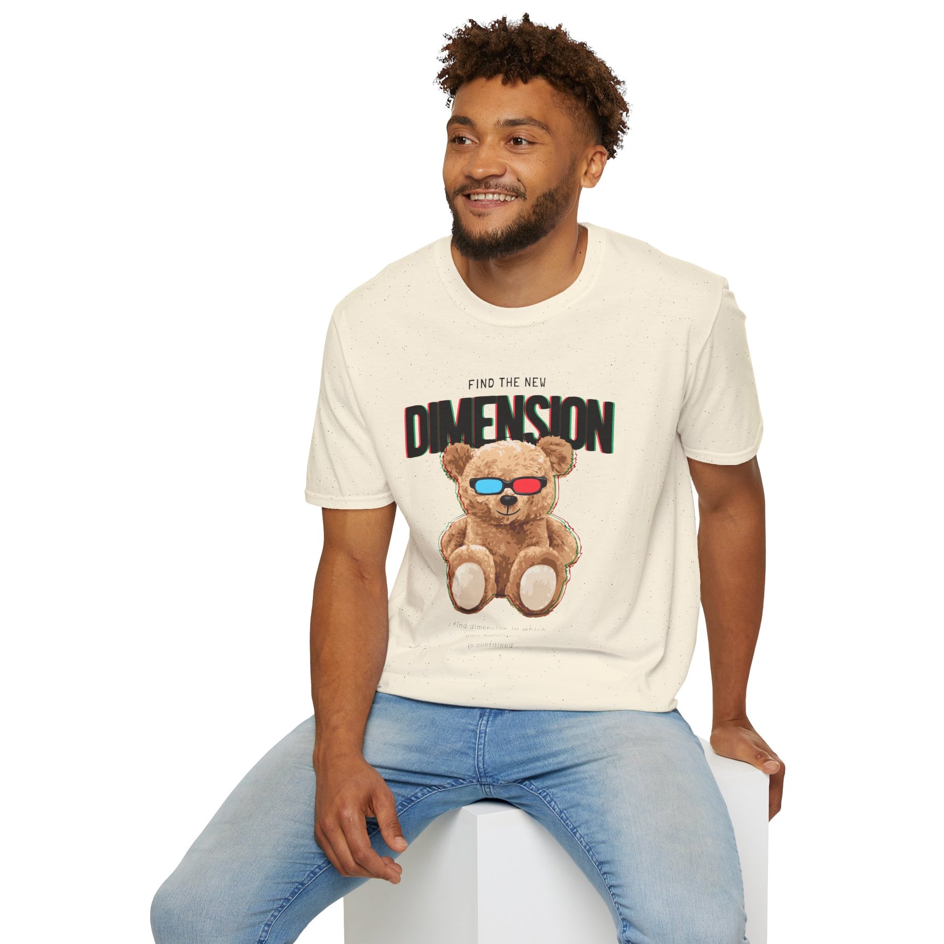 3D Teddy Bear Graphic Unisex Softstyle T-Shirt | Fun Casual Wear, Gift for Teens, Cute Outfit for Movie Night, Gift for Birthdays