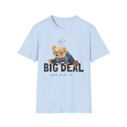 Playful Bear Graphic Tee - Unisex Softstyle T-Shirt, Casual Wear, Cute Gift, Birthday Shirt, Fun Statement Tee Light Blue