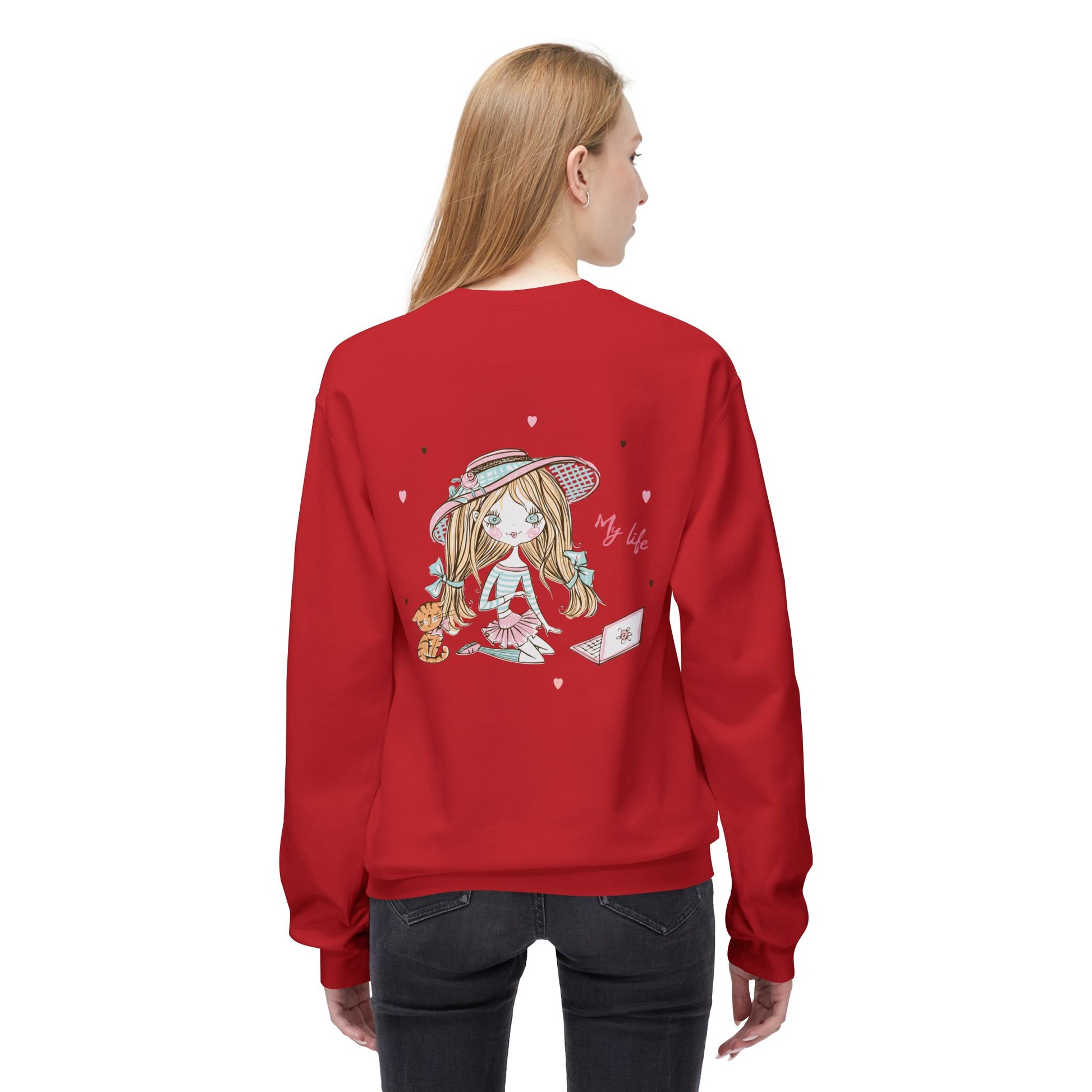 Cute Illustrated Crewneck Sweatshirt, Cozy Everyday Wear, Gift for Her, Fun Fashion, Casual Outfit, Birthday Present