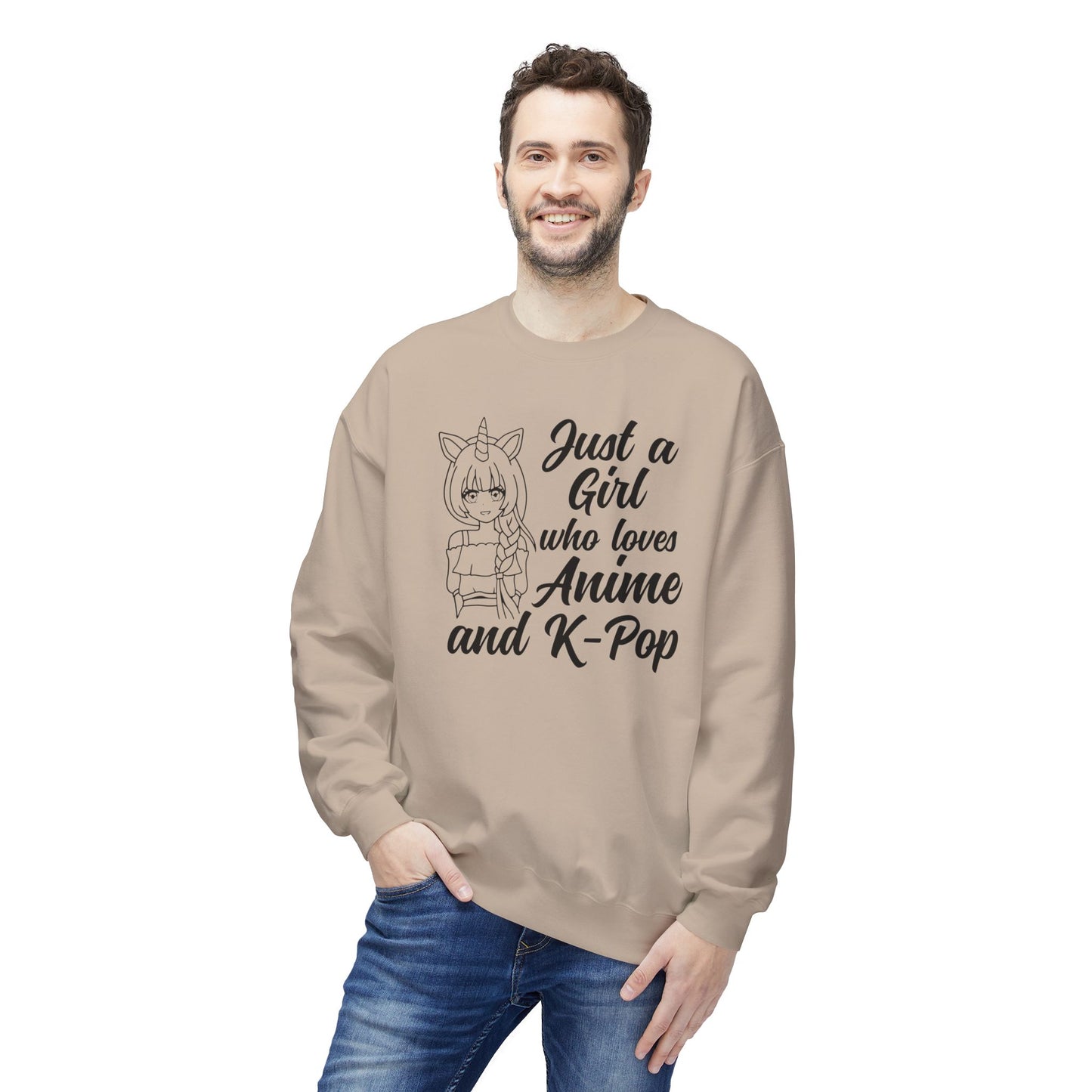 Anime & K-Pop Crewneck Sweatshirt, Cozy Gift for Fans, Cute Fashion for Anime Lovers, Perfect for Casual Outfits, Birthday & Holiday Gift