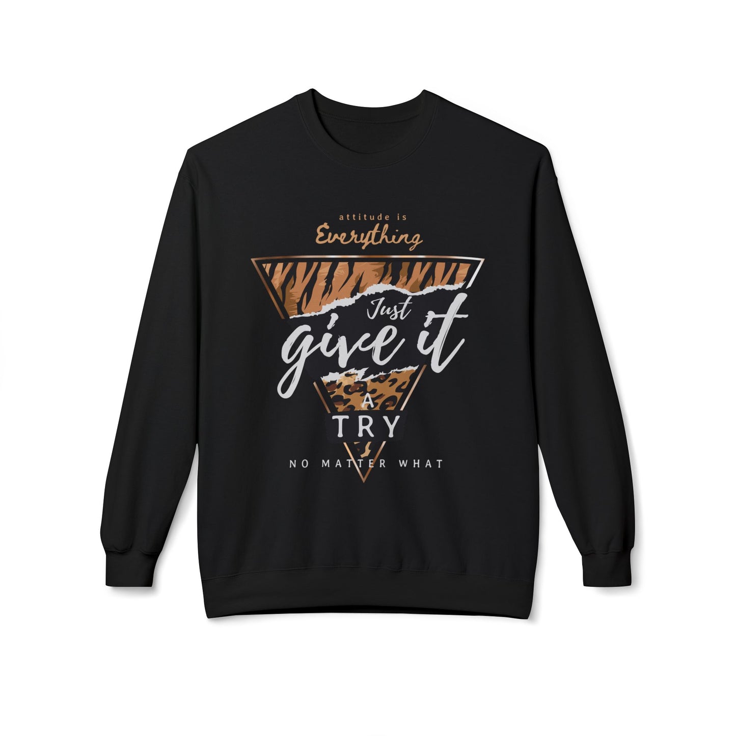 Motivational Crewneck Sweatshirt, Cozy Fleece Top, Inspirational Gift, Chill Vibes, Unisex Apparel, Perfect for Every Occasion Black