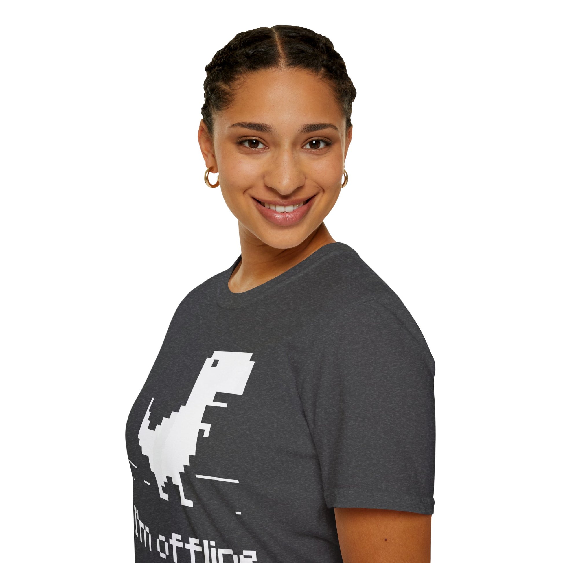 Retro Dinosaur Tee - I'm Offline T-Shirt | Perfect Gift for Gamers, Casual Wear, Retro Design, Birthday Surprise, Fun Gift