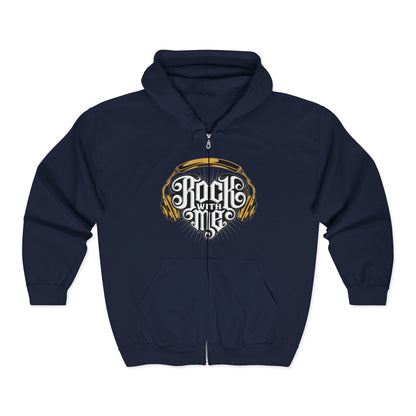 Rock with Me Hoodie, Unisex Heavy Blend Sweatshirt, Music Lover Gift, Concert Outfit, Festival Apparel, Casual Loungewear Navy