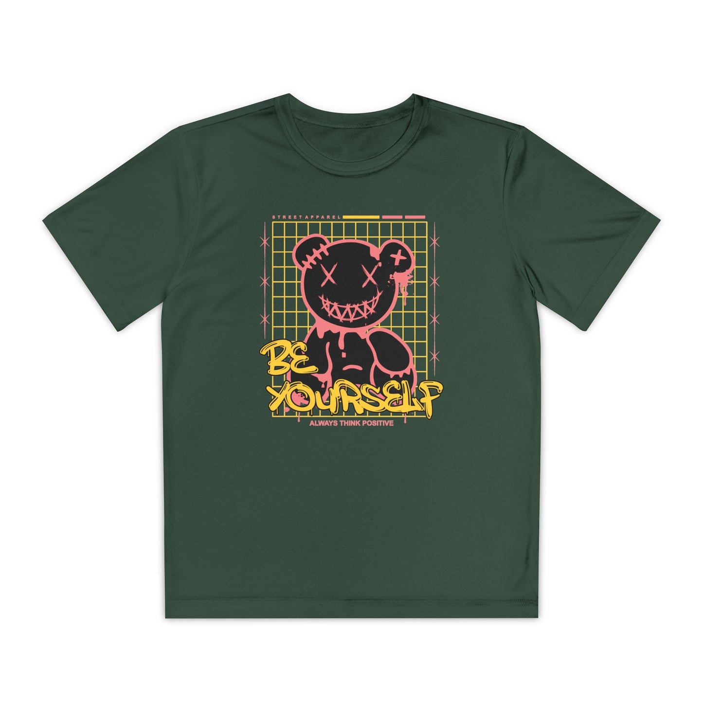Youth Graphic Tee, Be Yourself Style, Trendy Apparel for Kids, Comfortable Casual Wear, Valentine's Day Gift, Unique Birthday Present Forest Green